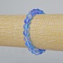 Bracelet Opal Glass Smooth Bead, blue matte chameleon colour, diameter 8mm±, length 18cm± (stretch)