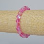 Bracelet Opal Glass Smooth Bead, Malina Pink Matte Chameleon colour, diameter 8mm±, length 18cm± (stretch)