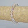 Opal Glass Bead Bracelet, smooth round beads, white transparent chameleon colour, 8mm diameter ±, length 18cm ± (stretch)