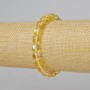 Opal Glass Bracelet Smooth Round Bead, Yellow Transparent Chameleon Color, 8mm± Diameter, 18cm± Length (Stretch)