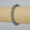 Opaline Glass Bracelet, smooth round beads, grey transparent chameleon colour, 8mm diameter +/-, length 18cm +/- (stretch)