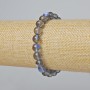 Opaline Glass Bracelet, smooth round beads, grey transparent chameleon colour, 8mm diameter +/-, length 18cm +/- (stretch)
