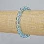 Opal Glass Bracelet, smooth blue transparent chameleon colour beads, 8mm diameter ±, length 18cm ± (stretch)