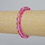 Opal glass bead bracelet, smooth sphere, raspberry transparent chameleon colour, diameter 8mm±, length 18cm± (stretch)
