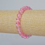 Opal Glass Bead Bracelet smooth ball, pink transparent chameleon colour, 8mm diameter±, length 18cm± (stretch)