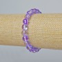 Opal glass bracelet, smooth round beads, lilac transparent chameleon colour, 8mm diameter ±, length 18cm ± (stretch)