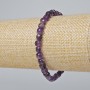 Bracelet Amethyst natural gemstone, faceted cube, diameter 6.5mm±, length 18cm± (stretch)