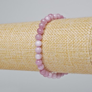 Kunzite Bracelet (single) smooth bead, diameter 6mm±, length 18cm± (stretch)