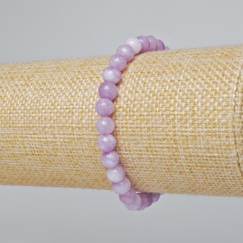 Kunzite Bracelet (artificial) smooth beads, diameter 6mm±, length 18cm± (stretch)