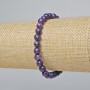 Sugilite Bracelet (faceted) smooth beads, diameter 6.5mm ±, length 18cm ± (stretch)