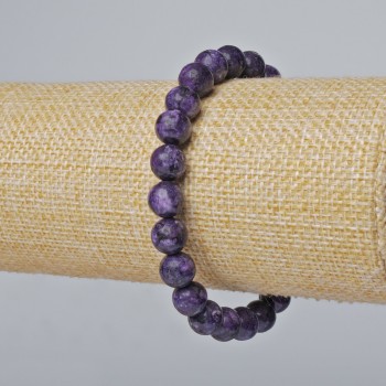 Sugilite Bracelet (natural) smooth beads, diameter 8.5mm ±, length 18cm ± (stretch)