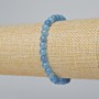 Bracelet Aquamarine (loose) smooth bead, diameter 6mm±, length 18cm± (stretch)