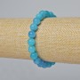 Bracelet Aquamarine natural stone smooth bead, diameter 8.5mm±, length 18cm± (elastic)