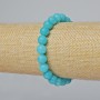 Aquamarine Bracelet Smooth Bead, 8mm diameter, 18cm length ± (stretch)