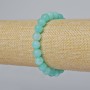 Bracelet Amazonite natural stone smooth bead, diameter 8.5mm±, length 18cm± (stretch)