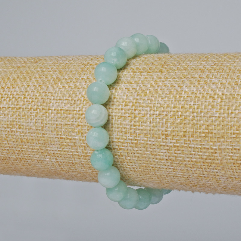 Bracelet Amazonite (artificial acrylic) smooth sphere, diameter 8.5mm±, length 18cm± (stretch)