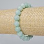 Amazonite Bracelet Natural Stone Smooth Bead, diameter 10mm±, length 18cm± (stretch)