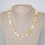 Citrine Necklace with faceted rondelle natural stone, 10x7 mm diameter, length 45-47 cm