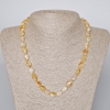 Necklace Citrine natural stone faceted, diameter 9x11mm+-, length 47-49cm+-