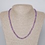 Amethyst Necklace—natural gemstone, faceted cube, diameter ~4 mm, length 45–48 cm