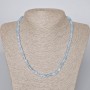 Necklace Aquamarine natural stone faceted cube, diameter 5.5mm±, length 48-50cm±