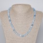 Aquamarine Necklace with Faceted Cubes, natural stone, 7.5mm diameter, length 48-50cm