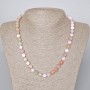 Colored Jadeite Beads Necklace with Natural Stone Bead, faceted ball, diameter 8mm±, length 47-49cm±