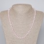 Necklace Pink Quartz natural stone smooth beads 6.5mm dia., length 47-49cm