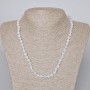 Aquamarine Necklace with natural stone, smooth rounds, diameter 6mm ±, length 46-49cm ±