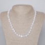 Aquamarine Necklace natural gemstone smooth bead, diameter 8mm±, length 46-49cm±