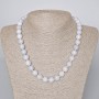 Aquamarine Necklace natural stone smooth bead, diameter 10mm±, length 45-48cm±
