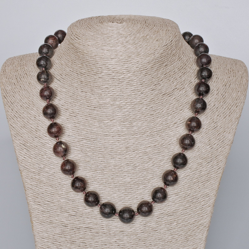 Garnet Beads Natural Stone Smooth Round, diameter 12.5mm±, length 49-52cm±