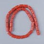 Coral Beads (Pressed) Cylinder, Diameter 8x11.5mm+/-, Length 40cm+/- on Fishing Line