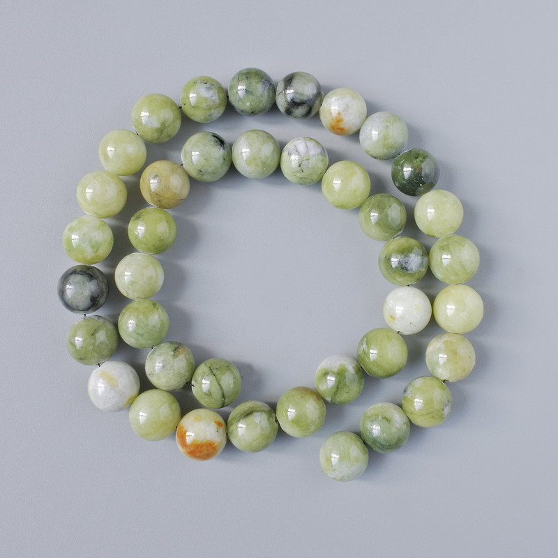 Green Opal Beads (Acrylic Imitation), Smooth Round, Diameter 10.5mm+/-, Length 39cm+/- on Fishing Line