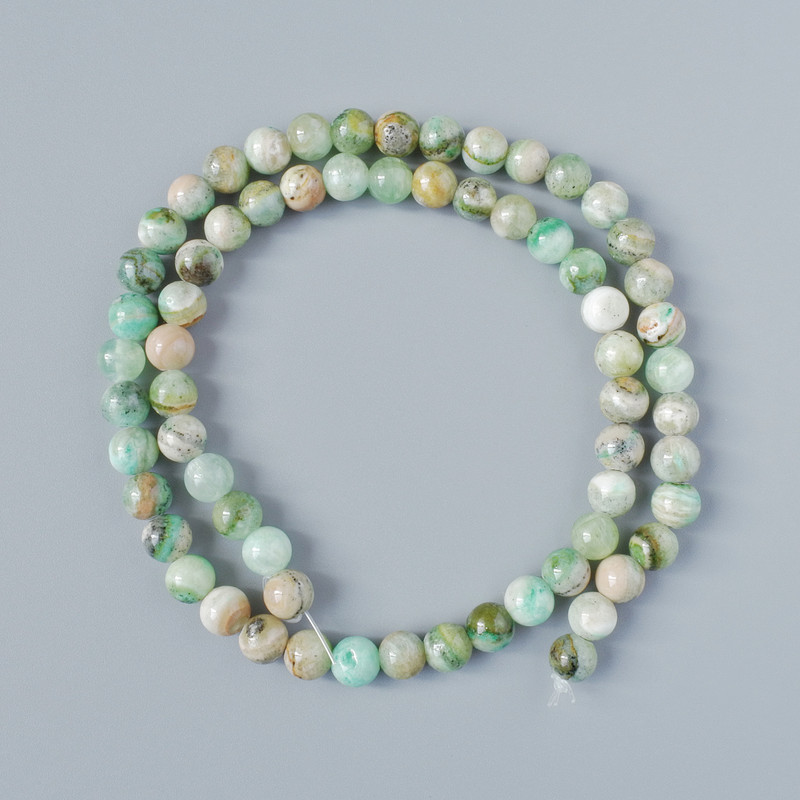 Chrysoprase Beads (Acrylic Imitation), Smooth Round, Diameter 6.5mm+/-, Length 40cm+/- on Fishing Line