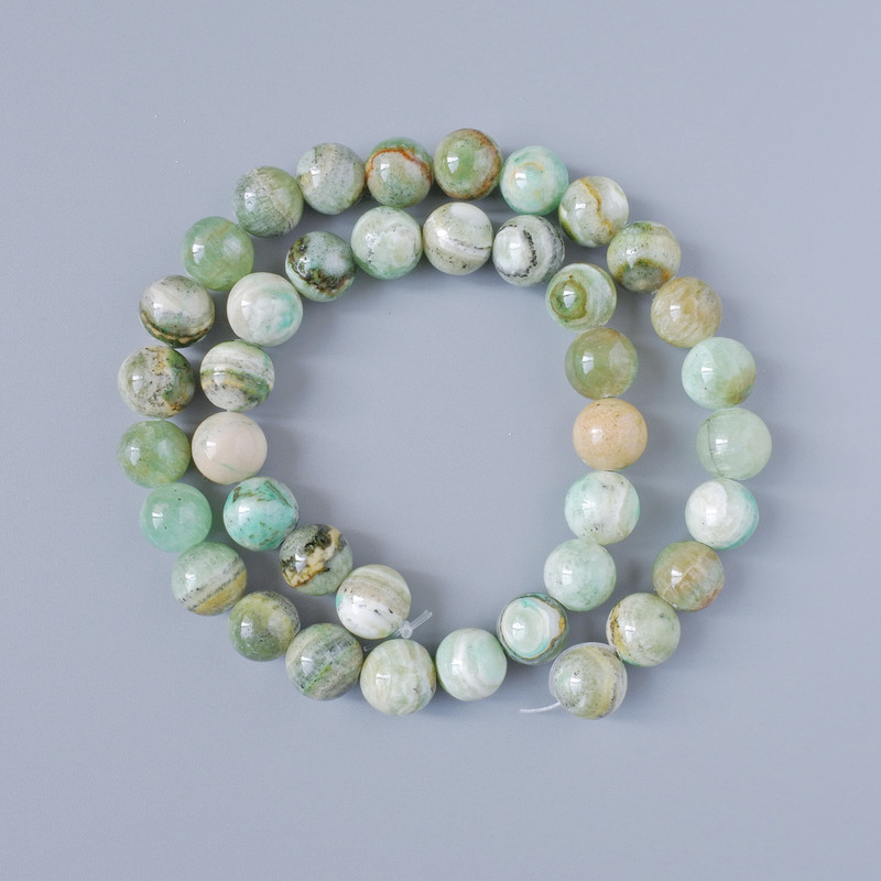 Chrysoprase Beads (Acrylic Imitation), Smooth Round, Diameter 10mm+/-, Length 40cm+/- on Fishing Line