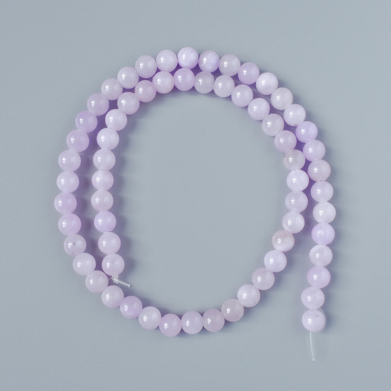 Kunzite Beads (Acrylic Imitation), Smooth Round, Diameter 6.5mm+/-, Length 40cm+/- on Fishing Line