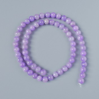 Amethyst Beads (Acrylic Imitation), Smooth Round, Diameter 6.5mm+/-, Length 39cm+/- on Fishing Line