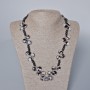Black Agate, Shungite & Czech Crystal Necklace, length 53-56cm+