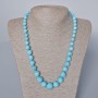 Necklace Turquoise (pressed) smooth graduated bead, diameter 6 to 14mm+-, length 52x54cm+