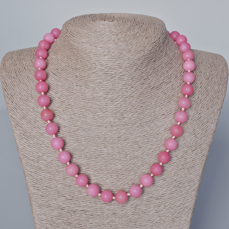 Necklace Tourmaline (artificial) smooth bead, diameter 10.5mm+-, length 47-51cm+