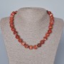 Necklace Orange Agate natural stone smooth bead, diameter 12mm+-, length 44x46cm+