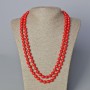 Long Necklace Coral (pressed) smooth bead, diameter 8.5mm+-, length 120cm+