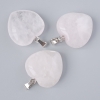 Pendant "Heart" Rose Quartz natural stone, diameter 20x20x9mm+-, length 28mm+