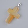 Pendant "Cross" Carnelian natural stone, diameter 25x18mm+-, length 34mm+
