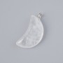 Pendant "Moon" Rock Crystal Natural Stone, diameter 17x10mm+/-, length 25mm+