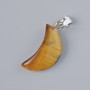 Pendant "Moon" Tiger's Eye Natural Stone, diameter 18x10mm+/-, length 25mm+