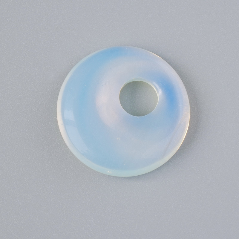Donut Pendant Moonstone (Synthetic), diameter 18x5mm+/-, hole diameter 5mm+