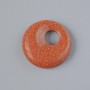 Donut Pendant Aventurine Golden Sand (Synthetic) Stone, diameter 18x5mm+/-, hole diameter 5mm+