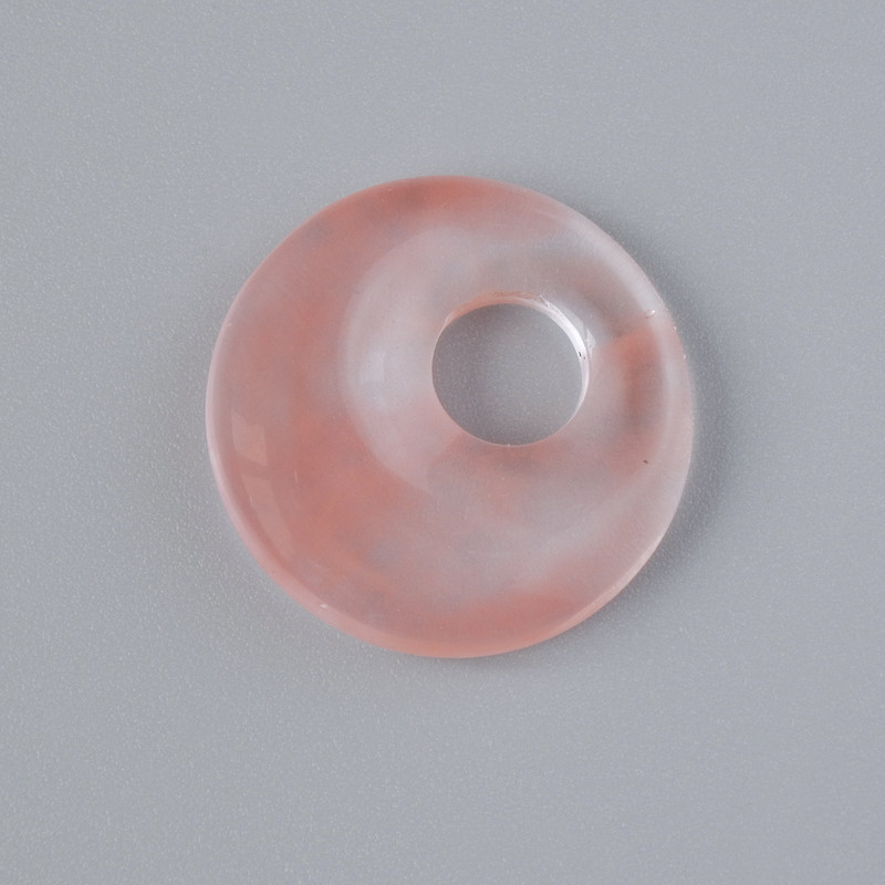 Donut Pendant Tourmaline Natural Stone, diameter 18x5mm+/-, hole diameter 5mm+